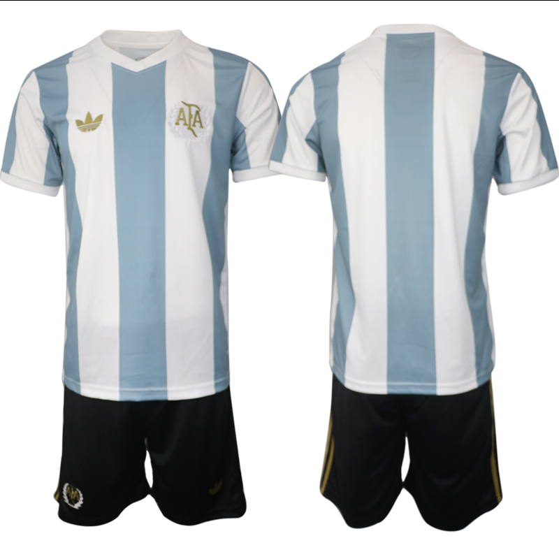 Men 2024-2025 Argentina adidas Originals 50th Anniversary White Blank Soccer Jersey->barcelona jersey->Soccer Club Jersey